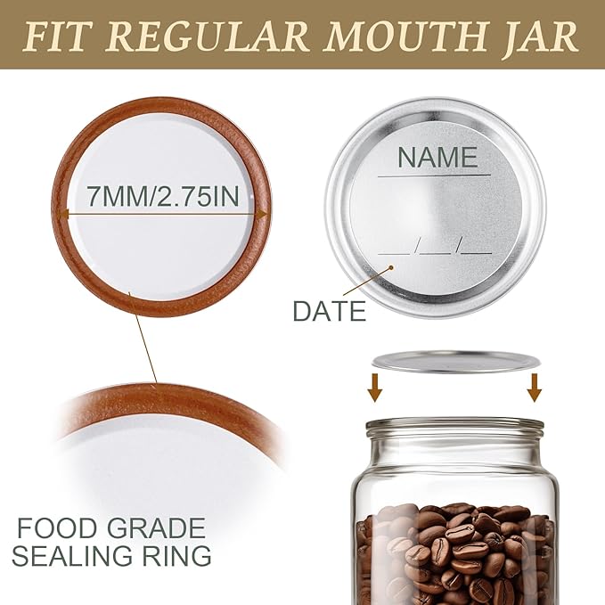 200 PCS Canning Lids Regular Mouth,2.76in Regular Mouth Mason Jar Lids,Ball Jar with Lids with Leak proof Airtight Seal Rust Proof Split,Regular Mason Jars Food Grade,Canning Food DIY