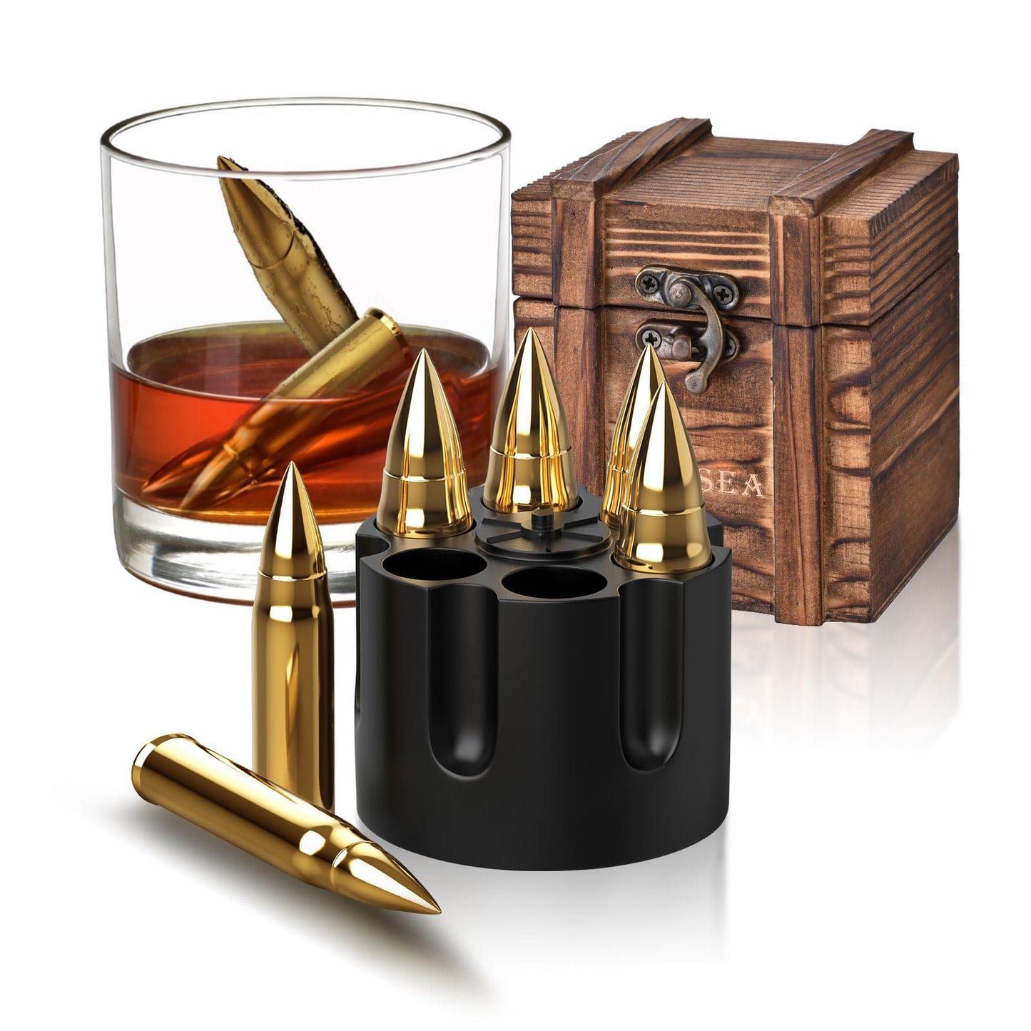 Gifts for Men Dad Husband, Whiskey Stones, Unique Christmas Anniversary Birthday Stocking Stuffers Gift Ideas for Him Boyfriend, Man Cave Stuff Cool Gadgets Retirement Bourbon Presents for Uncle