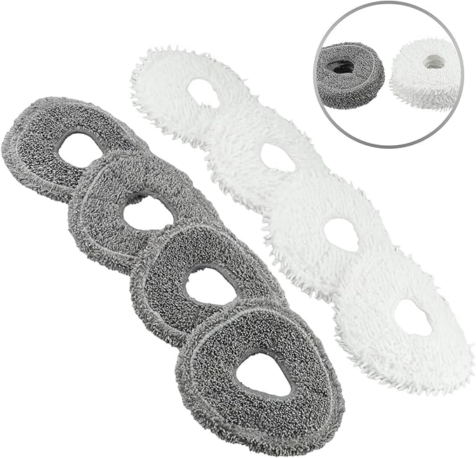 Reusable Washable Microfiber Mop Cloth Replacement Set For Narwal For Freo X Ultra J4 J4 Lite Robot Vacuum Cleaner, 4 White Pads And 4 Gray Pads For Efficient Home Floor Cleaning