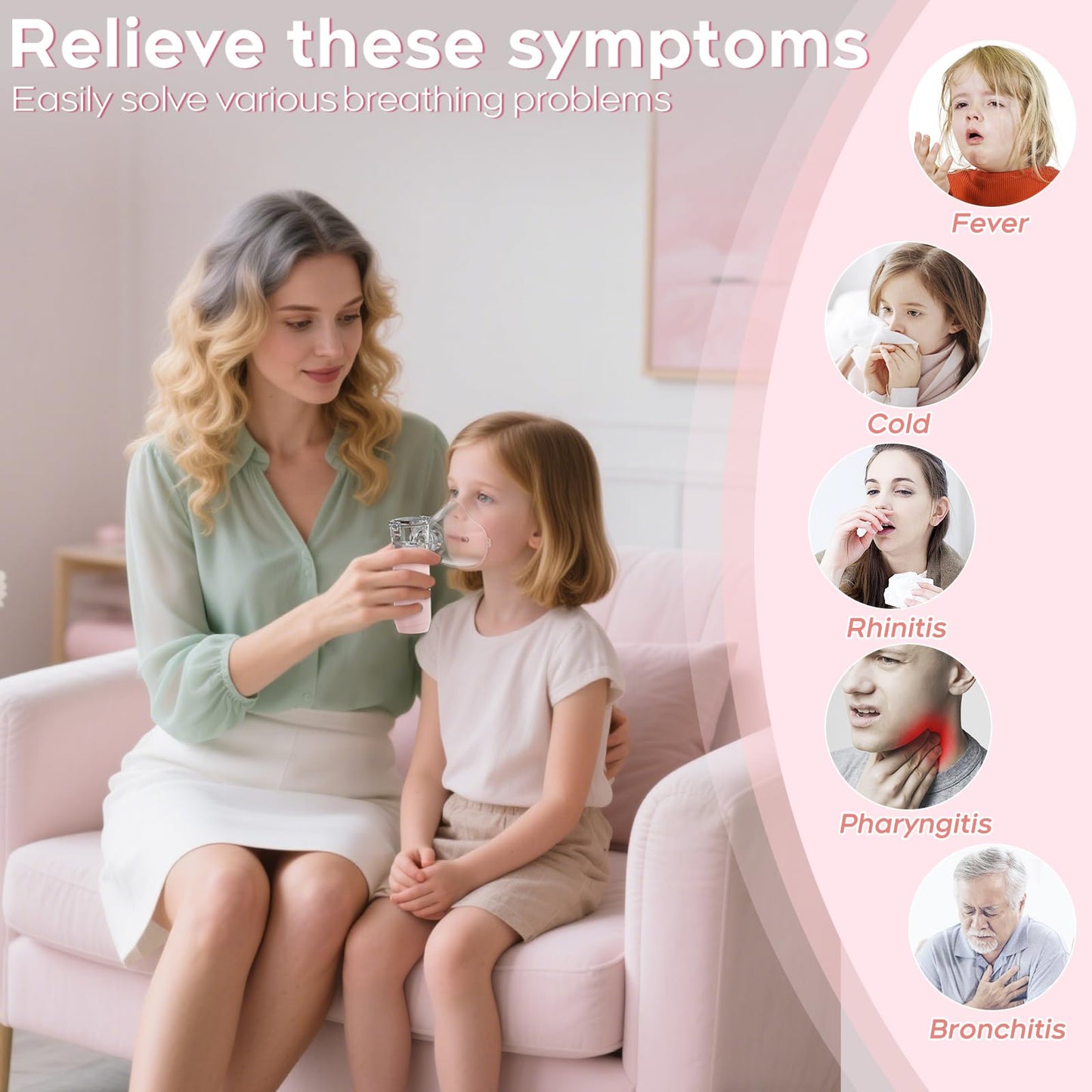 ULTRASONIC Nebulizer, Model NE-520, Smart Digital Display Portable Nebulizer for Adults and Kids, Portable Nebulizer- Rechargeable Nebulizer for Travel and Home Use, Take-Along Nebulizer for Kids