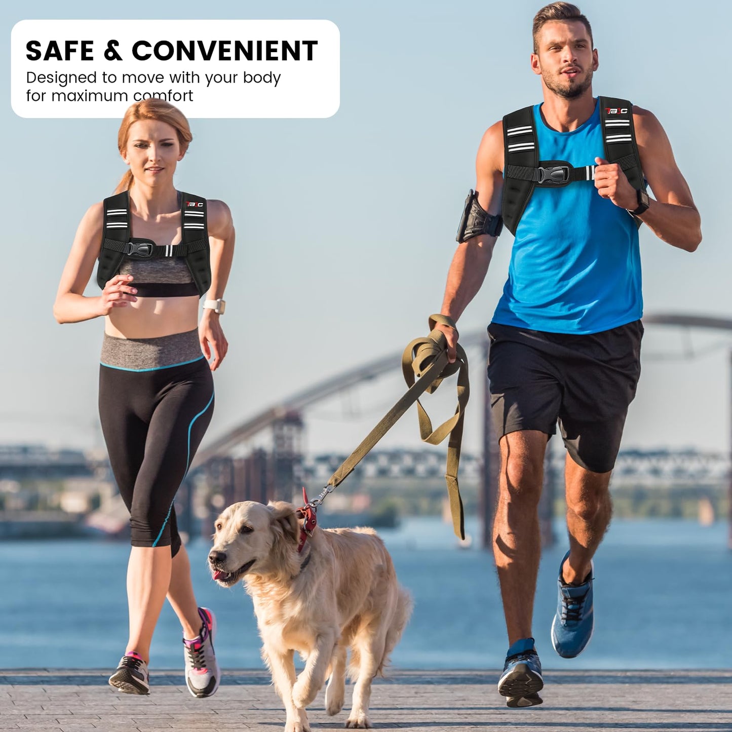 TB3C Weighted Vest Woman, 8 LB Womens Weight Vest for Walking, Strength Training Weight Vests for Men, Reflective Stripe Fitness Vest for Workout Running Jogging