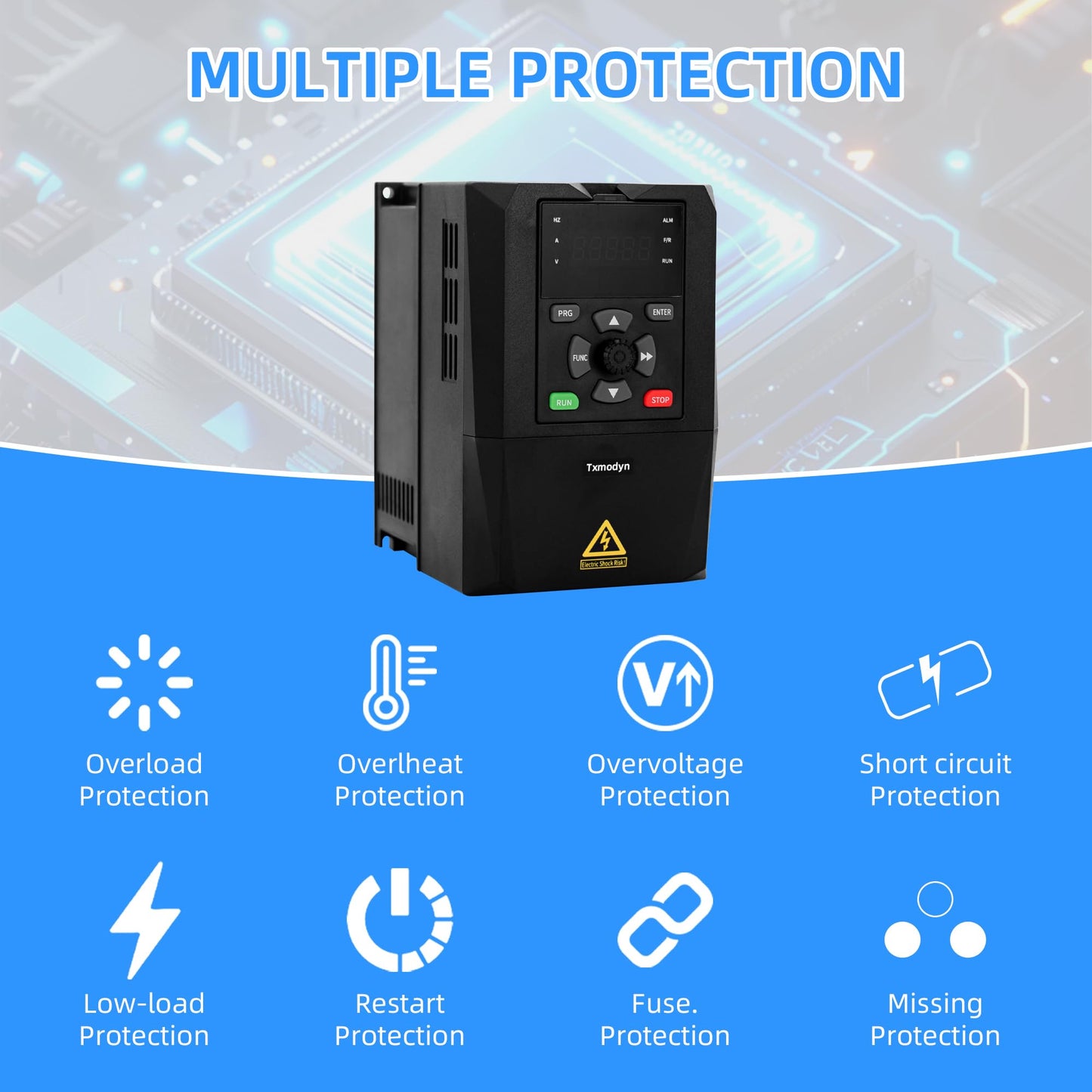 4KW 5HP VFD Variable Frequency Drive, 380V–440V 3 Phase Input & Output, 9A Inverter for Spindle Motor, CNC Router, Pump & Fan Speed Control (0–3200Hz)