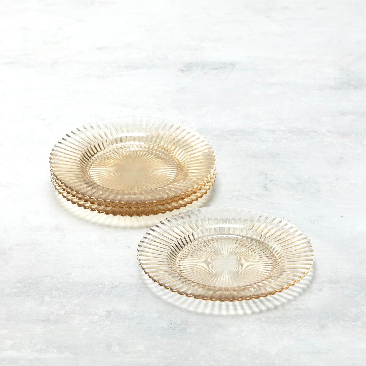 Fortessa Archie Glass, 8.5 Inch Salad Plate (Set of 4), Ginger Gold
