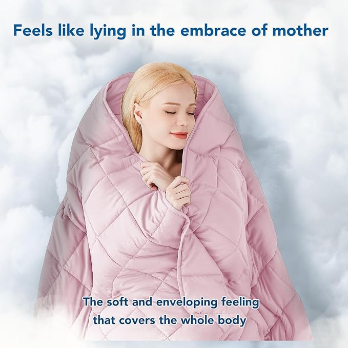 Topcee Weighted Blanket for Adults (12 lbs, 48" x 72") Twin Size Soft Cooling Heavy Blanket Sleeping, Apply to 110-130 lbs Body, Thick Breathable Blanket with Glass Bead, Easy Care