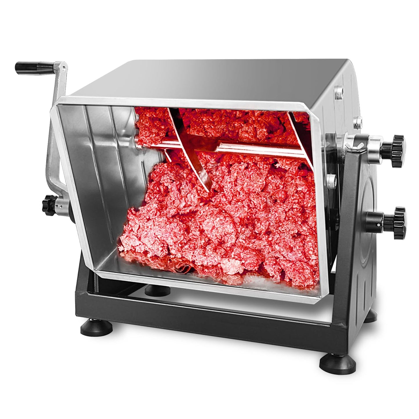 Valley Sportsman Meat Mixer, 7 Gallons/50LBS，Manually Cranked or Motorized Sausage Mixer Machine for Mixing, Both Commercial and Household Use