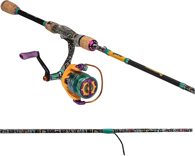ProFISHiency Krazy Spinning Fishing Combo | 7' Graphite Rod, Stainless Steel Guides, Cork Handle | 6:2:1 Gear Ratio