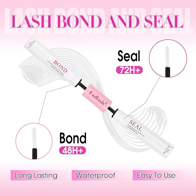 FADLASH False Eyelashes Kit 10 Pairs Cat Eye Lashes Mink Lashes Wispy with Lash Bond and Seal and Tweezer Fake Eyelashes Natural Look Handmade Eyelashes Fake Lashes Strips (XH03 Kit)