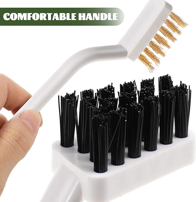 3Pcs Kitchen Cleaning Brush with Comfortable Handle Non-Slip Grip Multi-Functional Stove and Sink Scrubber for Countertop and Range Hood Cleaning