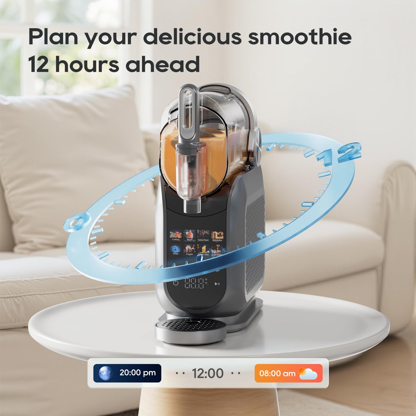 POFABIK Slushie Machine for Home, 88oz No Ice Needed Slushy Machine for Home, 6 Preset Programs Frozen Drink Maker with Recipe LED Display Self-Clean, Slushie Maker for Margaritas, Frappés, Milk Shake