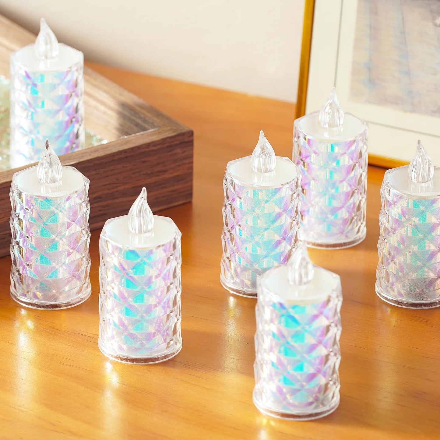 AYMXZT 24 Pack Battery Operated Flameless Tea Lights LED Candles Battery Life Over 200 Hours Tabletop Decorative Lights for Halloween/Christmas Party Wedding Centerpieces