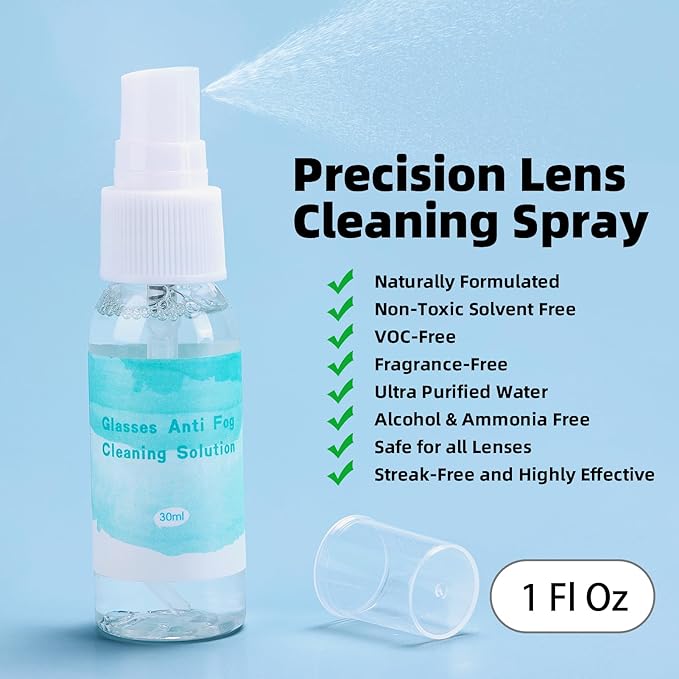 Ordilend Glasses Cleaner, Glasses Cleaning Kit with Eyeglass Cleaner Spray, Eyeglass Lens Cleaner, Microfiber Cleaning Cloth,Portable Eyeglass Repair Kit with Screws, Safe for All Lens(White)