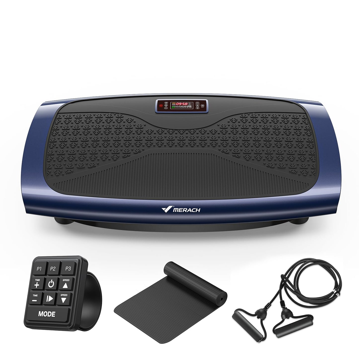 MERACH Vibration Plate Exercise Machine, 3D & 4D Vibration Plate for Lymphatic Drainage Weight Loss with 2 Tension Ropes, Whole Body Vibration Platform for Women Men, Exercise Equipment for Home