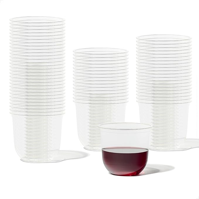 TOSSWARE NATURAL Arc - Plant Based Clear Cold Cups 12 oz - Plastic Alternative for Parties, Bachelorettes, Weddings - Recy...