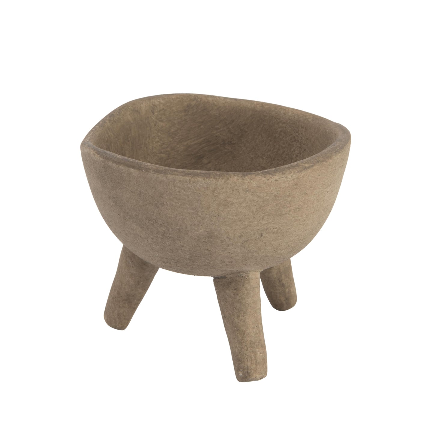 Creative Co-Op Boho Terracotta Footed Bowl with Organic Edge, Matte Taupe