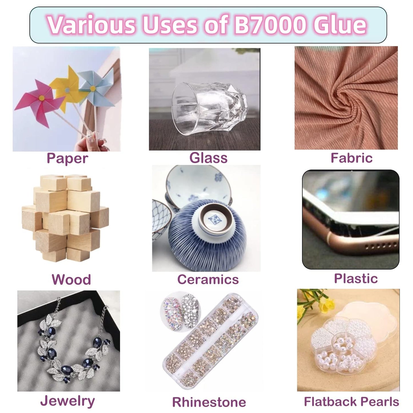 YiJieWZT B7000 15ml Clear Acrylic Super Glue, Gel, Waterproof, Flexible, Anti-Vibration, for Electronics, Textile, Shoe, Household