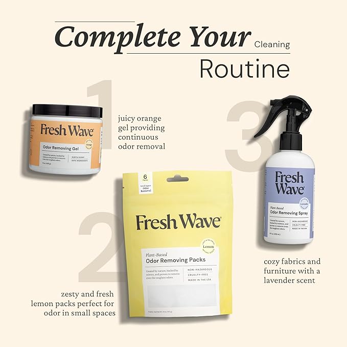Fresh Wave Orange Odor Removing Gel, 15 oz. | Odor Absorbers for Home | Safer Odor Relief | Natural Plant-Based Odor Eliminator | Every 15 oz. lasts 30-60 Days | For Cooking, Trash & Pets