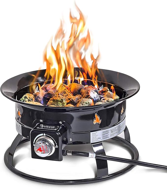 Outland Living Portable Propane Fire Pit, 19-inch, 58,000 BTU with Fire Pit Cover & Carry Kit, Smokeless Gas Firebowl | Pe...