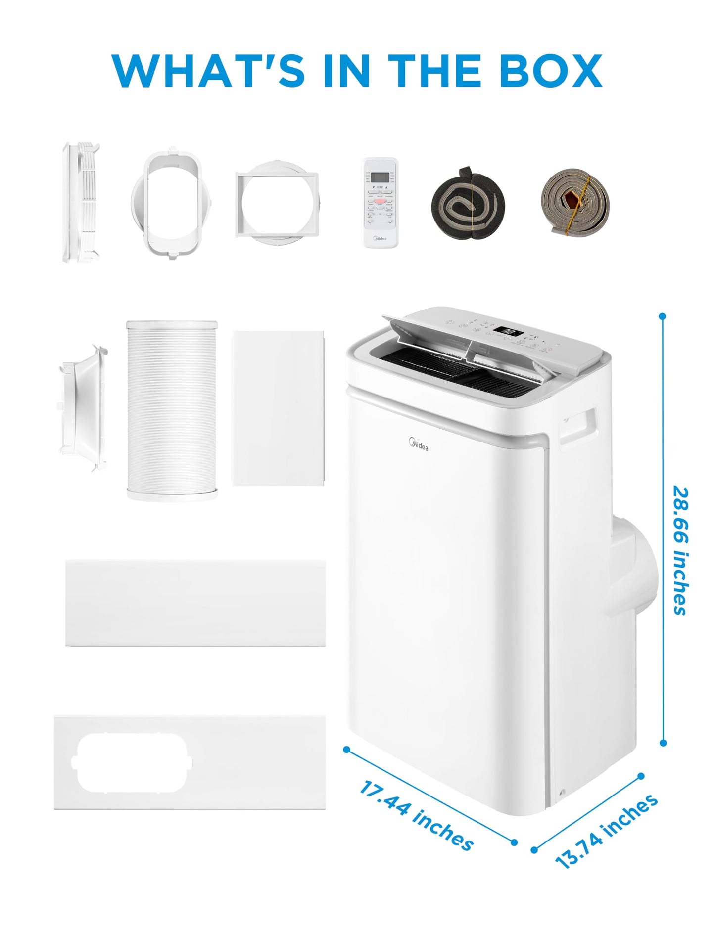 Midea 12,000 BTU ASHRAE (8,000 BTU DOE/SACC) Inverter Portable Air Conditioner, Cools up to 350 Sq.Ft., with Dehumidifier & Fan mode, Control with Remote, Amazon Alexa & Google Assistant, 2026 NEW