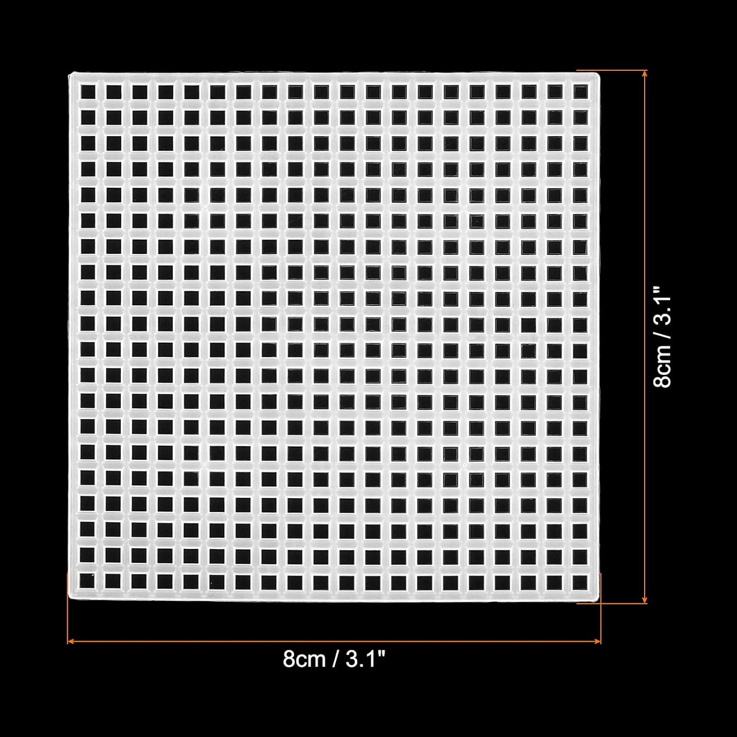 PATIKIL Plastic Mesh Canvas Sheets,10Pcs 3.1 x 3.1inch Cross Needlework Blank Yarn Crafting for Embroidery DIY Bookmarks Cup Mats, White, Square