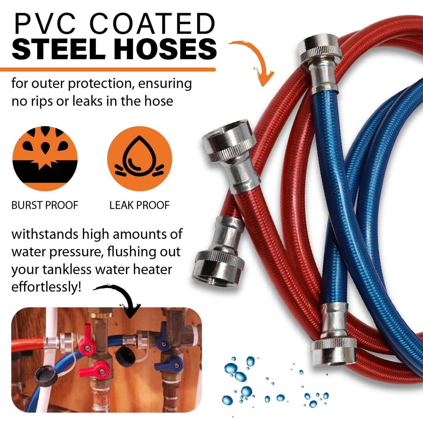 Chromex Tankless Water Heater Flush Kit with Gallon NSF Certified Liquid Descaling Solution and 1/6HP Extra Strength Pump