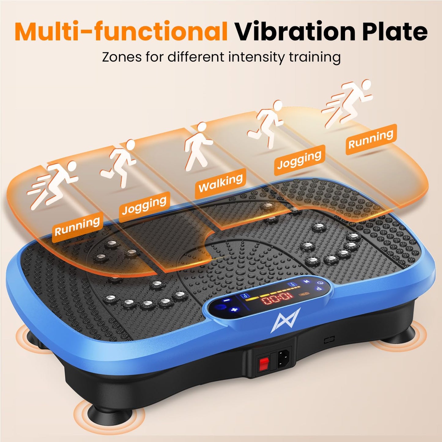 AXV Vibration Plate Fitness Platform Exercise Machine Vibrating Shaking Full Body Shaker Workout Vibrate Stand Shake Board Sport for Weight Loss Fat Burner for Gym Home Office