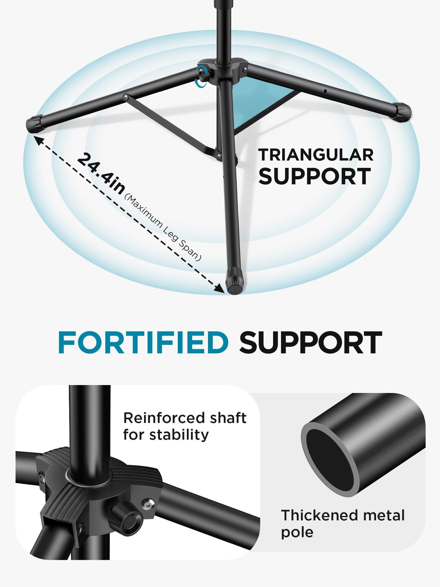Innogear Mic Stand, 6 In 1 Microphone Stand Floor With Tablet Phone Holder Height Adjustable From 30 To 72 Mic Stand Tripod Boom