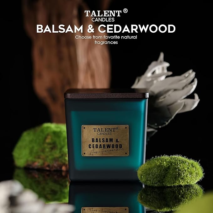 Scented Soy Candles, Deluxe Noble Aromatherapy Candles, Balsam & Cedarwood, Candles for Home Scented, 7.05oz