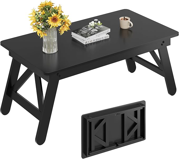 WLIVE Folding Coffee Table, Modern Portable Small Coffee Table with No Assembly Needed for Living Room, Home, Small Space,...