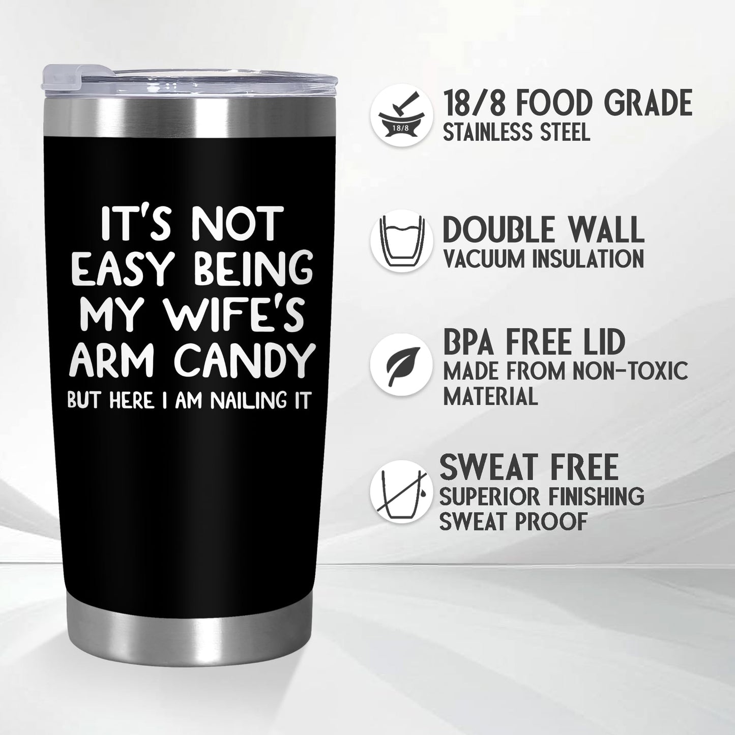 ARVEXO Gifts For Husband from Wife - 20 oz Stainless Steel Insulated Coffee Tumbler with Lid - Anniversary Wedding Gifts for Him Husband from Wife, Birthday Presents for Men