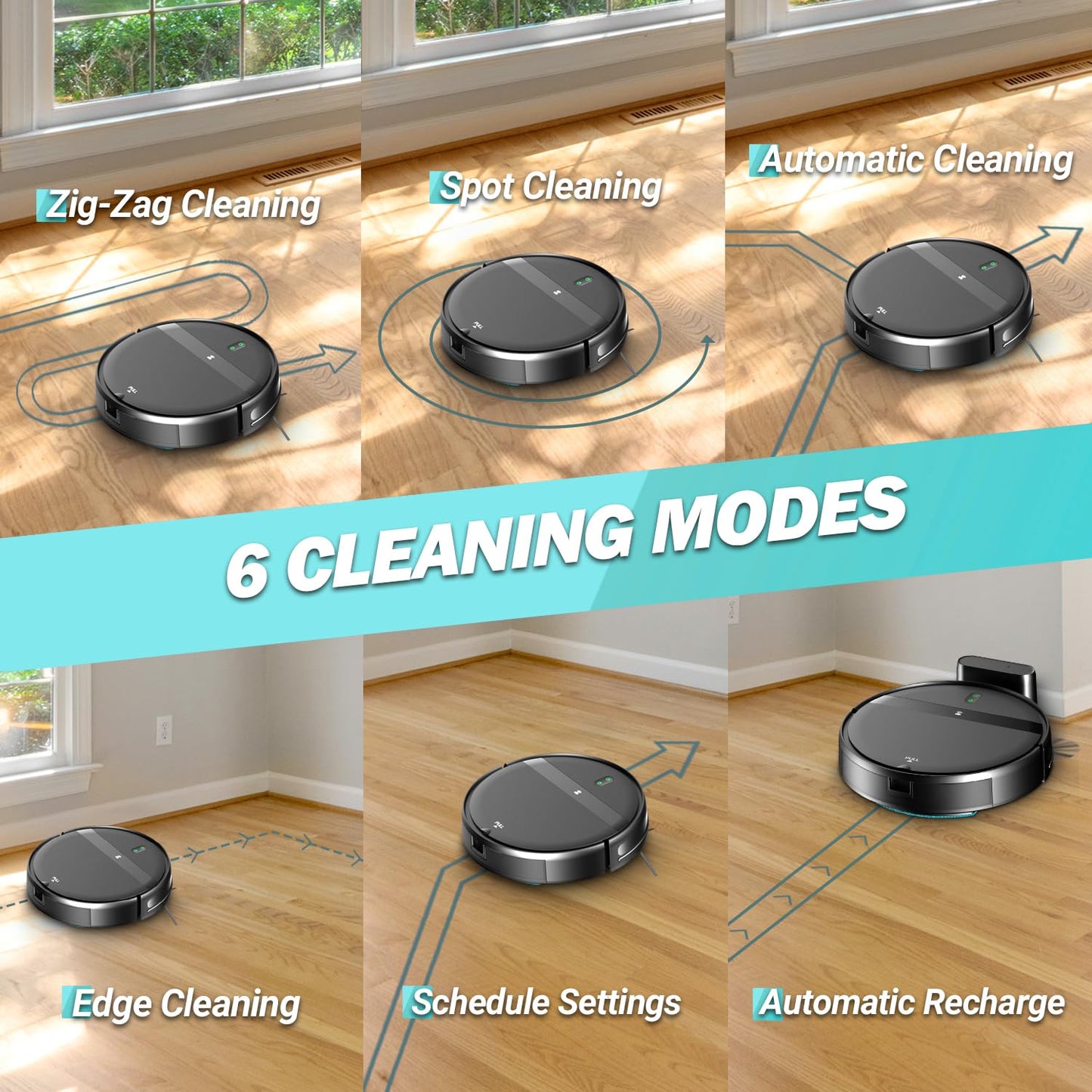 Robot Vacuum And Mop Combo For Pet Hair-2300Pa Robotic Vacuum Cleaner With Wifi/Alexa/App Control, 2H Runtime & Tangle-Free Tech