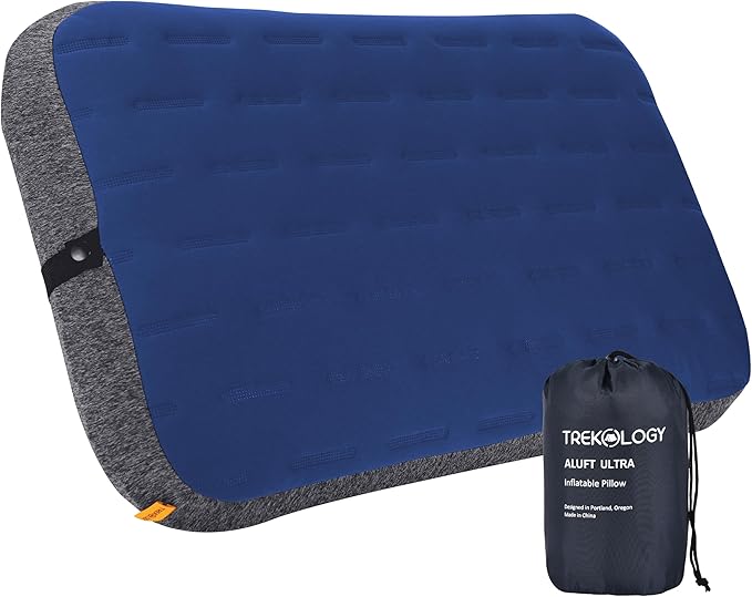 TREKOLOGY Camping Pillow - Large Inflatable (24"x15") for Home-Like Comfort, Portable & Ergonomic, Easy to Clean, Durable...