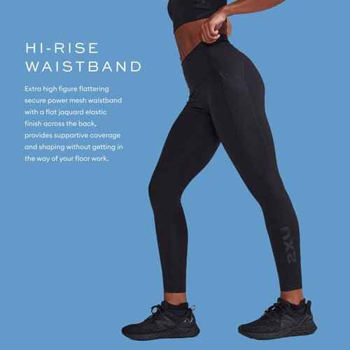 2XU Women's Form Hi-Rise Compression Tights - Performance Activewear for Training, Improved Recovery - Black/Black - Size Medium