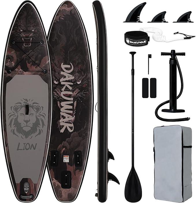 DAKUWAR Paddle Board 10'6''/10' Inflatable Stand Up Paddle Boards with SUP Accessories Ultra-Light Paddleboard Non-Slip Co...