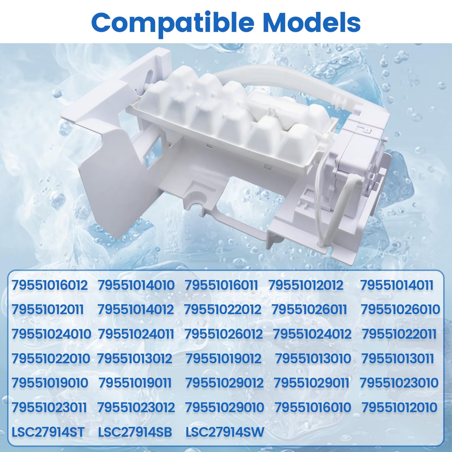 5989JA1005G Refrigerator Ice Maker Assembly, OEM Upgraded Replacement, Compatible with LG & Kenmore Refrigerator Models, for Household and Commercial Use
