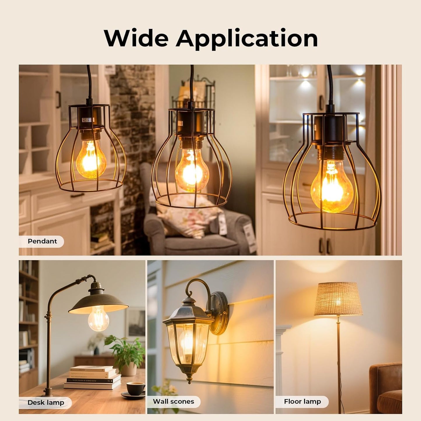Hoimuv 100 Watt Incandescent Light Bulbs, A19 Clear Incandescent Rough Service Light Bulb,A19 100 WATT Incandescent Bulb Shatter Resistant Rough Service Light Bulb 100 WATTS A19 Shape (6)