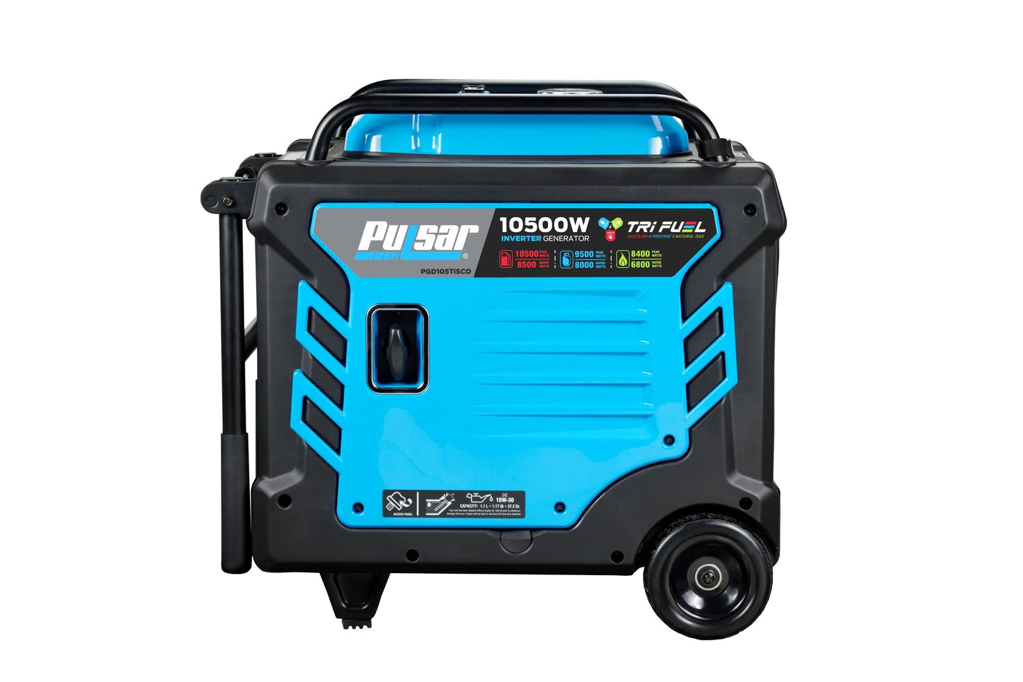Pulsar PGD105TiSCO Tri Fuel Inverter Generator,10500-Watt Tri Fuel Gasoline Propane Natural Gas Portable 50A Generator with Remote Start, CARB Compliant