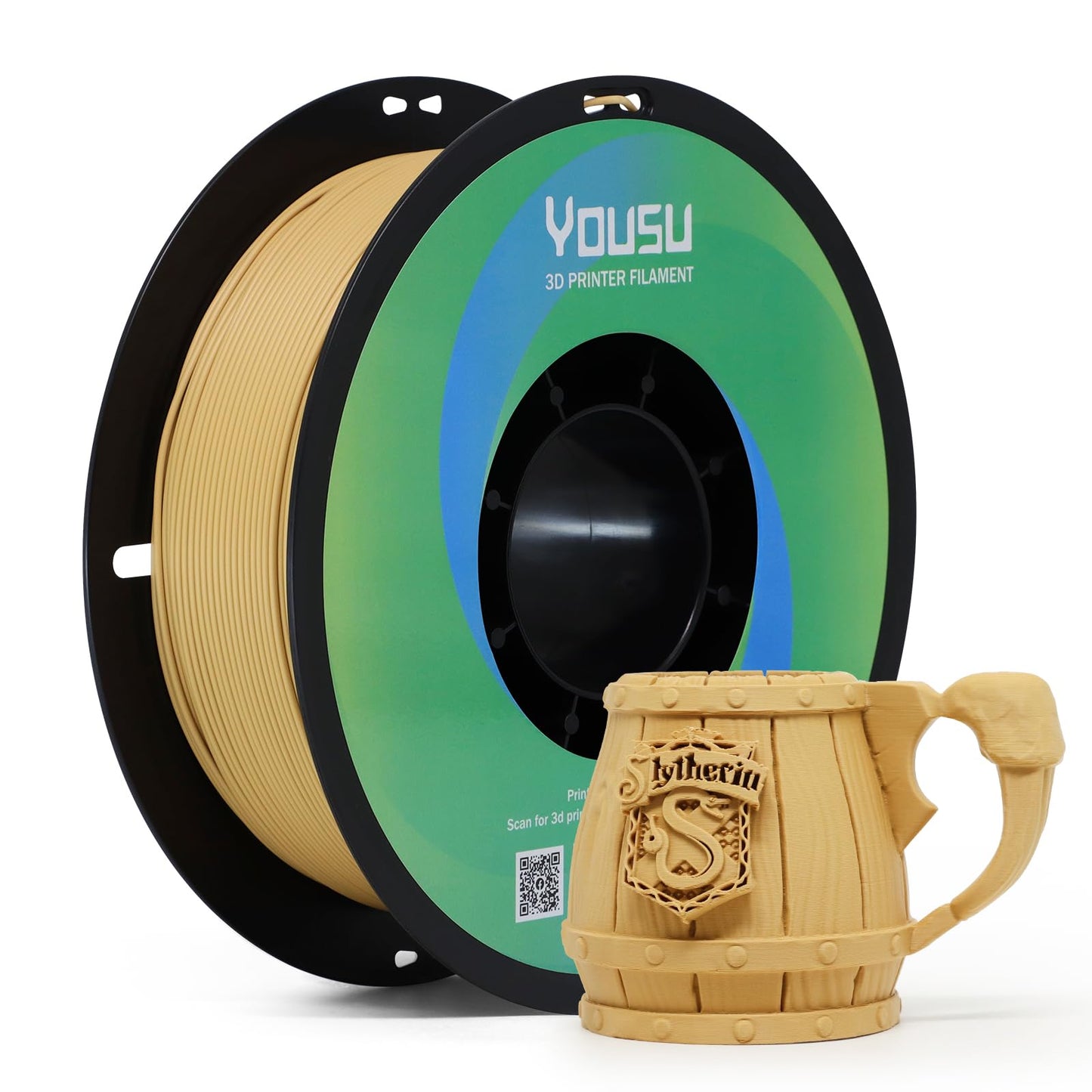 YOUSU Matte PLA Filament 1.75mm 1KG, Light Brown 3D Printer Filament, A Variety of Colors and Unique Matte Effect, Easy to Print, Great Layer Bonding, Works with Most FDM Printers