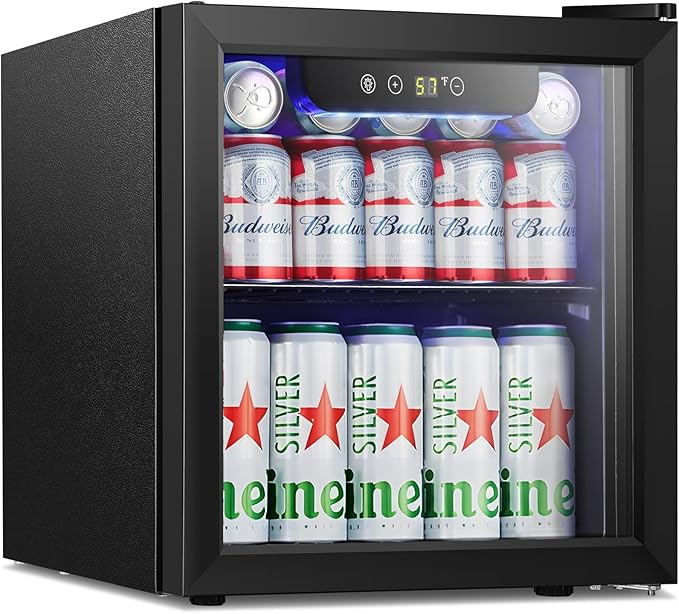 Antarctic Star Mini Fridge Cooler - 12 Bottle 48 Can Beverage Refrigerator Glass Door for Drinks or Beer Wine –Small Drink...