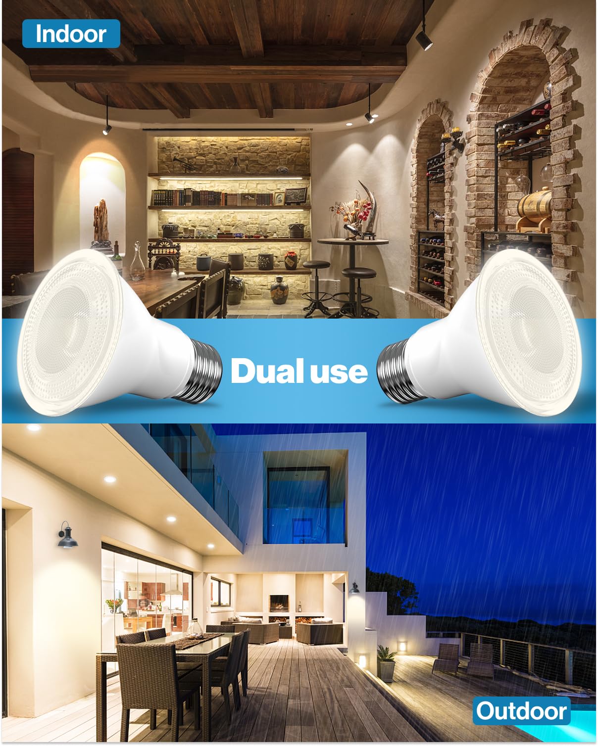 Sunco 10 Pack PAR20 LED Bulbs, Flood Light Bulb Outdoor, 500 LM, 7W (50W Equivalent), 2700K Soft White, E26 Medium Base, Dimmable, Track Lighting for Indoor/Outdoor Use, Wet Rated UL.