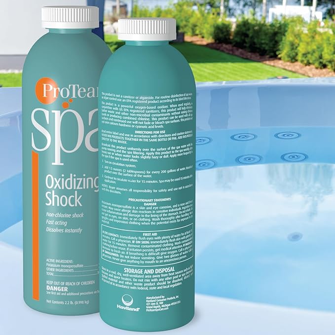 ProTeam Non-Chlorine Spa Shock for Hot Tub – Fast-Acting Oxidizing Shock Treatment, Clears Cloudy Water & Eliminates Odors – Made in USA, 2.2 lb (2 Pack) + SplashWiz Care e-Book