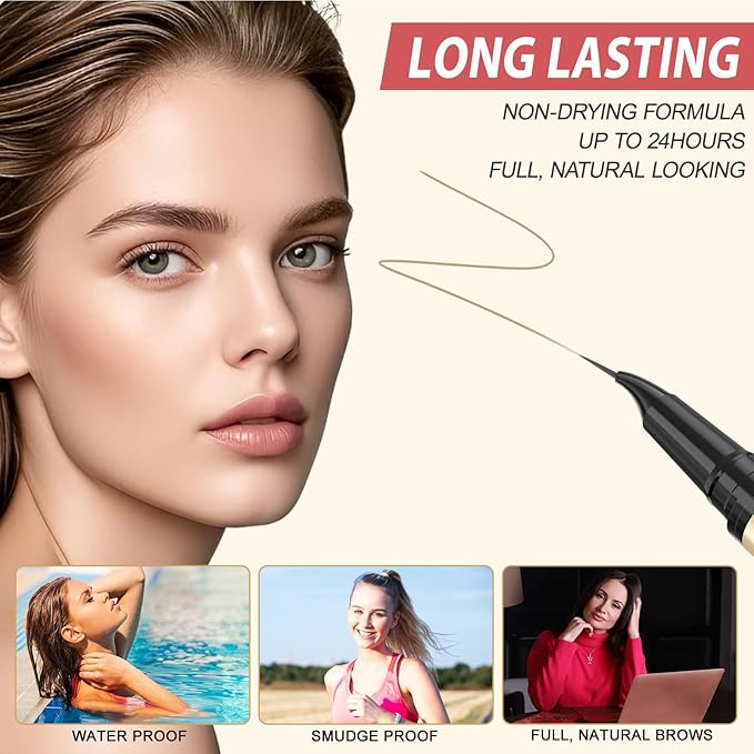 LAVONE Eyebrow Pen, 2-in-1 Eyebrow Pencils for Women with 4 Tip Microblading Eyebrow Pencil and Curved Precise Brow Pencil, Waterproof Eyebrow Pencil Create Full, Natural Hair-Like Brows, Taupe