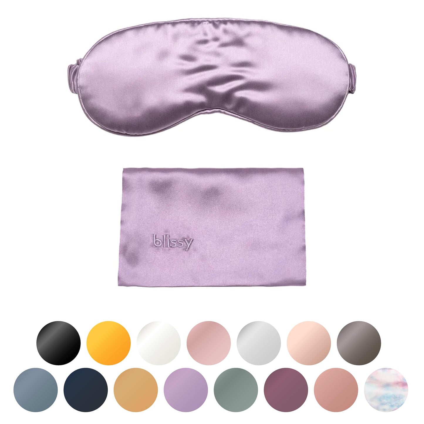 Blissy Silk Sleep Mask - Eye Sleeping Mask for Women & Men for Total Blackout - 100% Pure Mulberry Silk, 22 Momme 6a Fibers - Blindfold Sleep Mask Side Sleeper Eye Cover (Lavender)