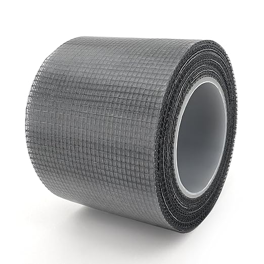 Grey Window Screen Repair Kit 16.5FT 3-Layer Strong Adhesive & Waterproof Tape Fiberglass Covering mesh, Repair for Window Screen and Screen Door tears Holes