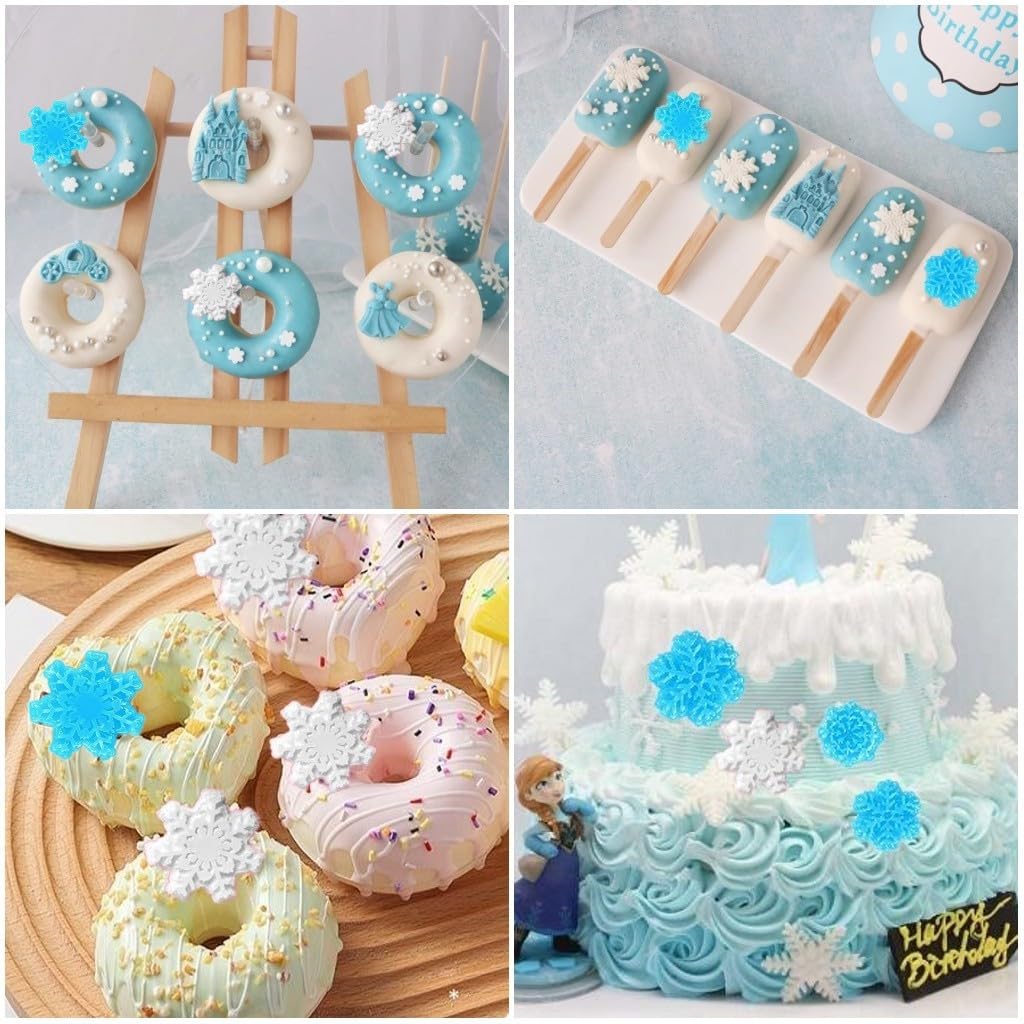 Snowflake Silicone Fondant Mold Baking Molds for Christmas Chocolate Dessert Candy Cake Decoration 2pcs