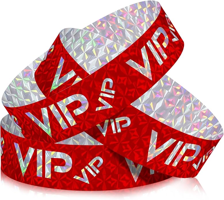 Teling 500 Pack VIP Plastic Wristbands Bracelets Party for Events VIP Custom Wristbands Plastic Bracelets Tear proof Water...