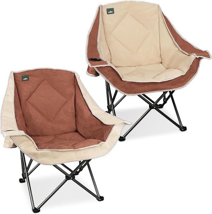 Northroad 2 Pack Oversized Camping Chair,Outdoor Padded Folding Lawn Chair w/Cup Holder,Carry Bag for Beach, Hiking, and P...