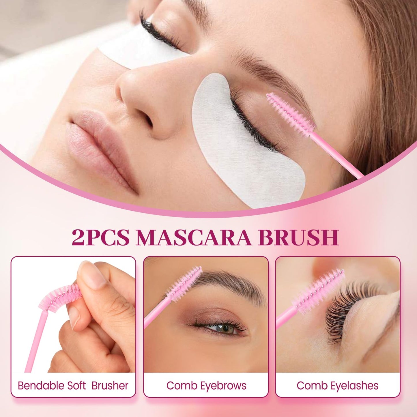 Buqikma Lash Shampoo Kit - Lash Cleaning for Eyelash Extension, 60Ml/2.11fl.Oz Eyelash with Lash Shampoo Brushes Gentle Lash Ext