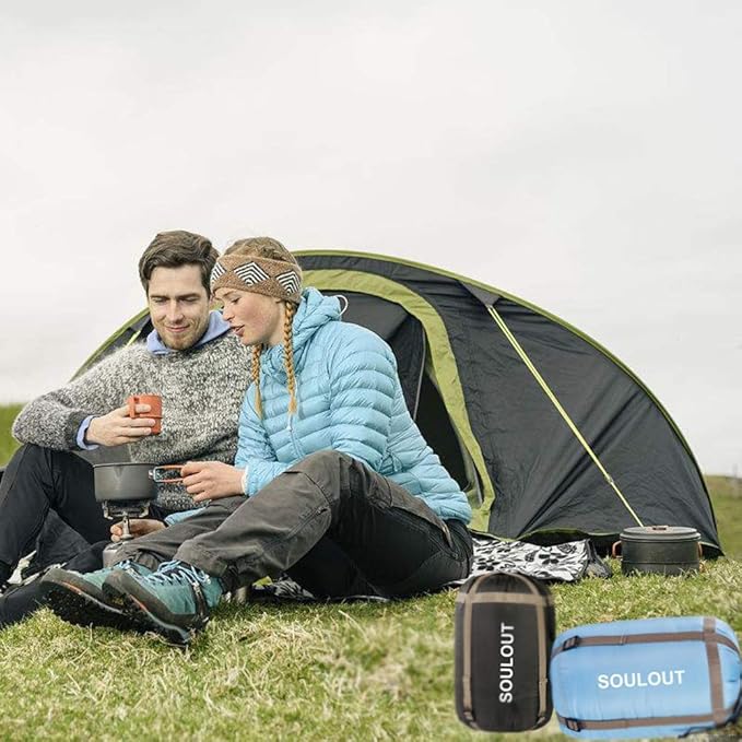 3-4 Season Sleeping Bag for Adults & Kids, Lightweight Warm Cold Weather Camping Bag with Waterproof Compression Sack – Portable for Hiking, Backpacking, Traveling & Outdoor Adventures