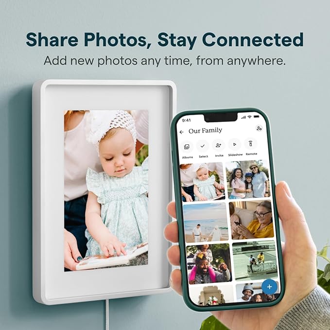 Skylight Digital Picture Frame 2 – 10" Full HD Wi-Fi Touch Screen, 16GB Digital Photo Frame, Load Photos & Videos Directly from Phone, Anti-Glare – Personalized Gifting, Aluminum Metal Shadow Box