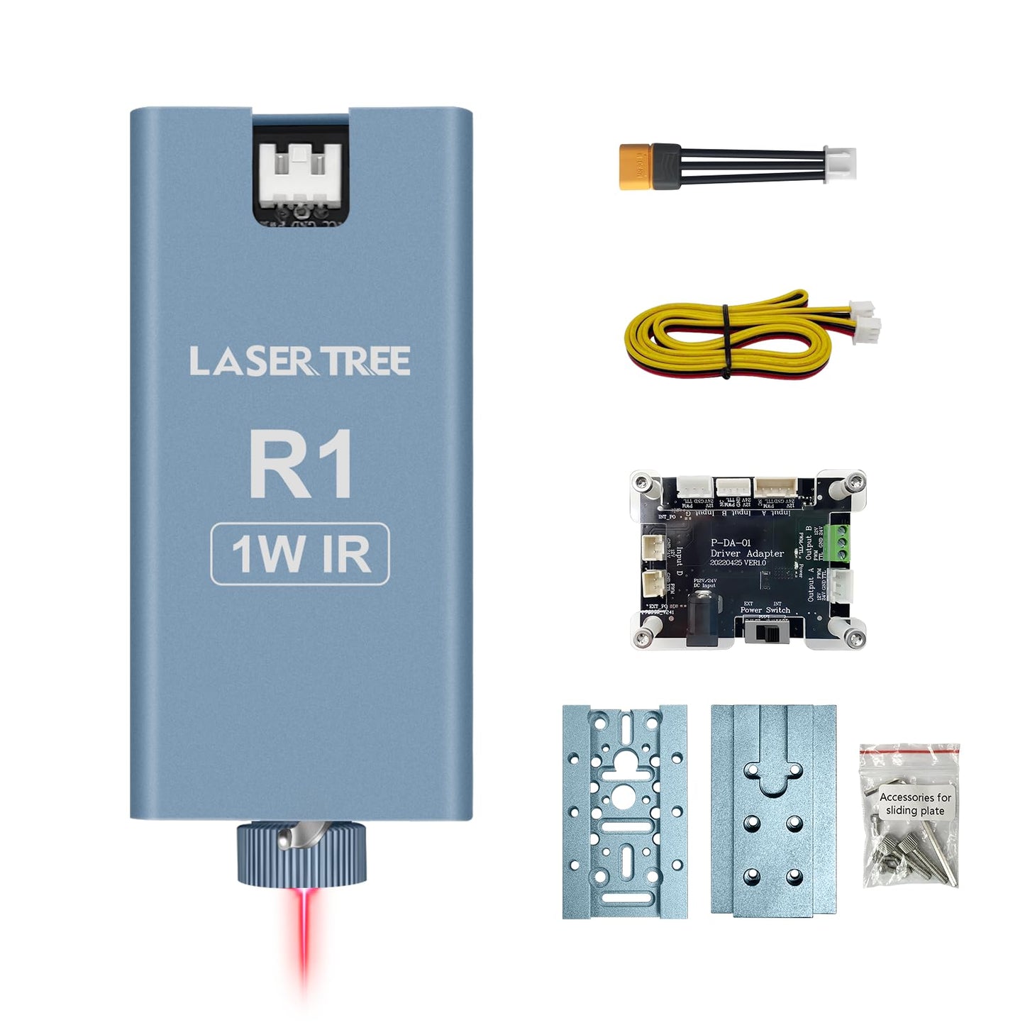 LASER TREE 1064nm Infrared Laser Module, 1W (1000mW) Output Power Laser Engraving Module for Engraving on Metal, Acrylic, Plastic - Ideal for Jewelry, Gift Making, Class4
